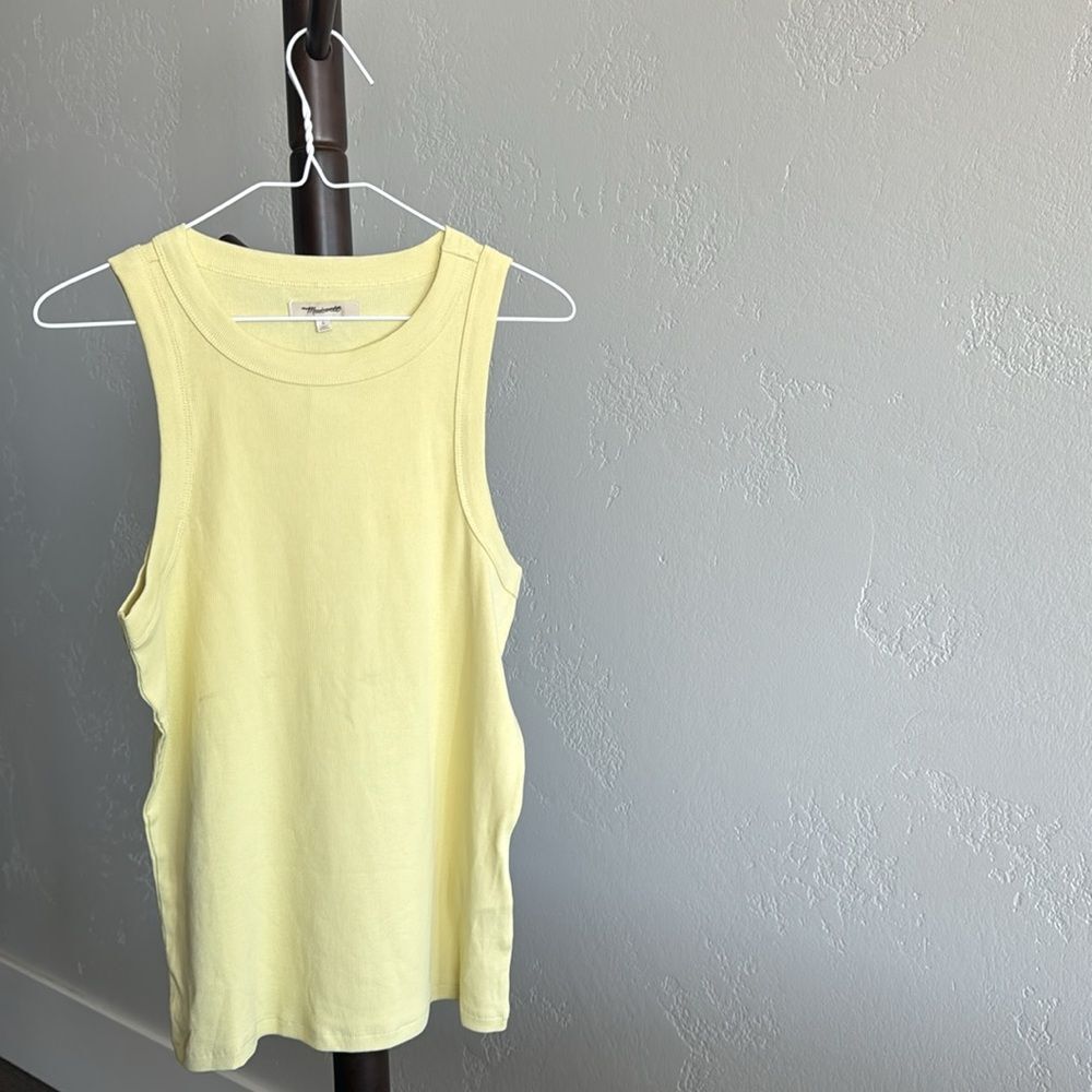 New!! Madewell Cotton Rib Cutaway Tank NWT Size L